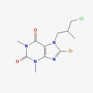 molecular formula C11H14BrClN4O2 B2822033 8-溴-7-(3-氯-2-甲基丙基)-1,3-二甲基-1H-嘧啶-2,6(3H,7H)-二酮 CAS No. 887883-10-5