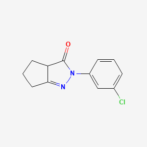 molecular formula C12H11ClN2O B2822038 2-(3-chlorophenyl)-2H,3H,3aH,4H,5H,6H-cyclopenta[c]pyrazol-3-one CAS No. 1249612-44-9