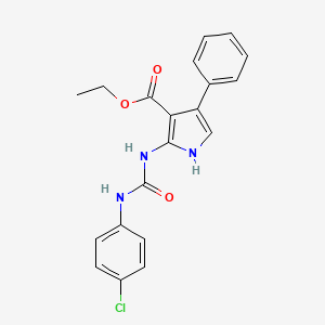 molecular formula C20H18ClN3O3 B2822040 乙酸2-{[(4-氯苯胺基)羰基]氨基}-4-苯基-1H-吡咯-3-羧酸酯 CAS No. 250713-77-0