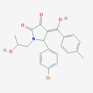 molecular formula C21H20BrNO4 B282206 5-(4-bromophenyl)-3-hydroxy-1-(2-hydroxypropyl)-4-(4-methylbenzoyl)-1,5-dihydro-2H-pyrrol-2-one 