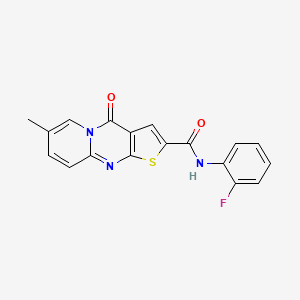 molecular formula C18H12FN3O2S B2822062 N-(2-fluorophenyl)-7-methyl-4-oxo-4H-pyrido[1,2-a]thieno[2,3-d]pyrimidine-2-carboxamide CAS No. 1021260-74-1