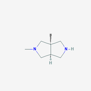 molecular formula C8H16N2 B2822069 (3Ar,6aS)-3a,5-dimethyl-1,2,3,4,6,6a-hexahydropyrrolo[3,4-c]pyrrole CAS No. 2137730-45-9