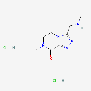 molecular formula C8H15Cl2N5O B2822072 7-methyl-3-[(methylamino)methyl]-5H,6H,7H,8H-[1,2,4]triazolo[4,3-a]pyrazin-8-one dihydrochloride CAS No. 2094628-99-4