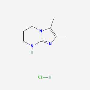 molecular formula C8H14ClN3 B2822078 2,3-dimethyl-5H,6H,7H,8H-imidazo[1,2-a]pyrimidine hydrochloride CAS No. 1989659-87-1
