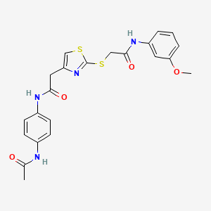 N-(4-acetamidophenyl)-2-(2-((2-((3-methoxyphenyl)amino)-2-oxoethyl)thio)thiazol-4-yl)acetamide