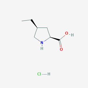 molecular formula C7H14ClNO2 B2822089 (2S,4S)-4-乙基吡咯烷-2-羧酸;盐酸盐 CAS No. 2287247-46-3