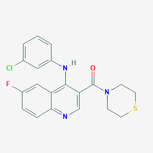 (4-((3-Chlorophenyl)amino)-6-fluoroquinolin-3-yl)(thiomorpholino)methanone