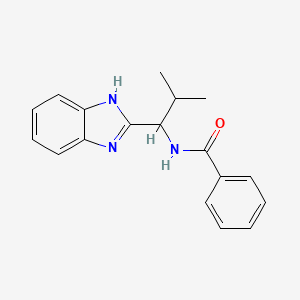 molecular formula C18H19N3O B2822096 N-(1-(1H-1,3-Benzimidazol-2-YL)-2-methylpropyl)benzenecarboxamide CAS No. 25810-60-0