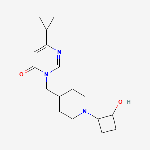 molecular formula C17H25N3O2 B2822113 6-Cyclopropyl-3-{[1-(2-hydroxycyclobutyl)piperidin-4-yl]methyl}-3,4-dihydropyrimidin-4-one CAS No. 2195810-62-7