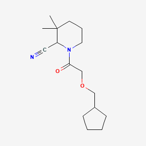 1-[2-(Cyclopentylmethoxy)acetyl]-3,3-dimethylpiperidine-2-carbonitrile