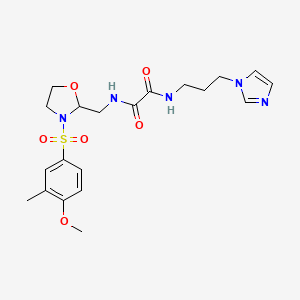 N1-(3-(1H-imidazol-1-yl)propyl)-N2-((3-((4-methoxy-3-methylphenyl)sulfonyl)oxazolidin-2-yl)methyl)oxalamide