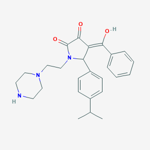 molecular formula C26H31N3O3 B282212 (4Z)-4-[hydroxy(phenyl)methylidene]-1-(2-piperazin-1-ylethyl)-5-(4-propan-2-ylphenyl)pyrrolidine-2,3-dione 