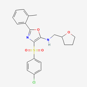 4-[(4-chlorophenyl)sulfonyl]-2-(2-methylphenyl)-N-(tetrahydrofuran-2-ylmethyl)-1,3-oxazol-5-amine