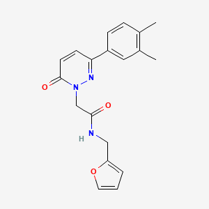 molecular formula C19H19N3O3 B2822122 2-[3-(3,4-二甲基苯基)-6-氧代吡啶-1-基]-N-(呋喃-2-基甲基)乙酰胺 CAS No. 941991-87-3