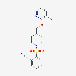 2-[(4-{[(3-Methylpyridin-2-yl)oxy]methyl}piperidin-1-yl)sulfonyl]benzonitrile