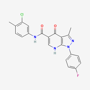 N-(3-chloro-4-methylphenyl)-1-(4-fluorophenyl)-3-methyl-4-oxo-4,7-dihydro-1H-pyrazolo[3,4-b]pyridine-5-carboxamide