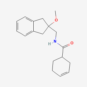 molecular formula C18H23NO2 B2822142 N-((2-methoxy-2,3-dihydro-1H-inden-2-yl)methyl)cyclohex-3-enecarboxamide CAS No. 2034261-08-8