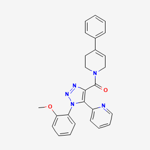 molecular formula C26H23N5O2 B2822144 2-{1-(2-methoxyphenyl)-4-[(4-phenyl-3,6-dihydropyridin-1(2H)-yl)carbonyl]-1H-1,2,3-triazol-5-yl}pyridine CAS No. 1396708-77-2