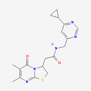 N-((6-cyclopropylpyrimidin-4-yl)methyl)-2-(6,7-dimethyl-5-oxo-3,5-dihydro-2H-thiazolo[3,2-a]pyrimidin-3-yl)acetamide