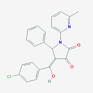 molecular formula C23H17ClN2O3 B282215 4-(4-chlorobenzoyl)-3-hydroxy-1-(6-methyl-2-pyridinyl)-5-phenyl-1,5-dihydro-2H-pyrrol-2-one 