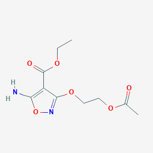 molecular formula C10H14N2O6 B2822150 Ethyl 3-[2-(acetyloxy)ethoxy]-5-amino-4-isoxazolecarboxylate CAS No. 303997-34-4
