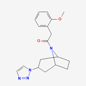 molecular formula C18H22N4O2 B2822152 2-(2-methoxyphenyl)-1-[3-(1H-1,2,3-triazol-1-yl)-8-azabicyclo[3.2.1]octan-8-yl]ethan-1-one CAS No. 2189498-30-2