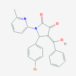 molecular formula C23H17BrN2O3 B282216 4-benzoyl-5-(4-bromophenyl)-3-hydroxy-1-(6-methyl-2-pyridinyl)-1,5-dihydro-2H-pyrrol-2-one 