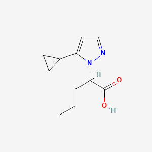 B2822160 2-(5-Cyclopropylpyrazol-1-yl)pentanoic acid CAS No. 2287301-42-0