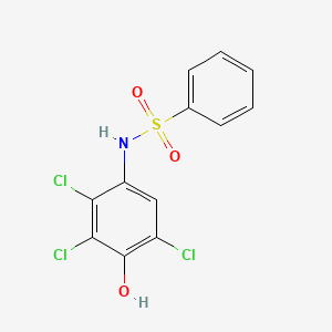 molecular formula C12H8Cl3NO3S B2822161 N-(2,3,5-trichloro-4-hydroxyphenyl)benzenesulfonamide CAS No. 68375-07-5