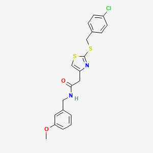 molecular formula C20H19ClN2O2S2 B2822162 2-(2-((4-chlorobenzyl)thio)thiazol-4-yl)-N-(3-methoxybenzyl)acetamide CAS No. 941923-01-9