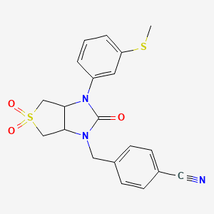 4-((3-(3-(methylthio)phenyl)-5,5-dioxido-2-oxohexahydro-1H-thieno[3,4-d]imidazol-1-yl)methyl)benzonitrile