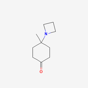 molecular formula C10H17NO B2822174 4-(氮杂环丁烷-1-基)-4-甲基环己烷-1-酮 CAS No. 2126163-11-7