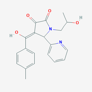 3-hydroxy-1-(2-hydroxypropyl)-4-(4-methylbenzoyl)-5-(2-pyridinyl)-1,5-dihydro-2H-pyrrol-2-one