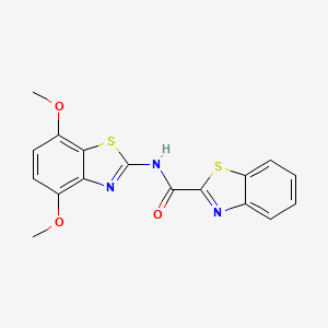 molecular formula C17H13N3O3S2 B2822187 N-(4,7-dimethoxy-1,3-benzothiazol-2-yl)-1,3-benzothiazole-2-carboxamide CAS No. 896676-34-9