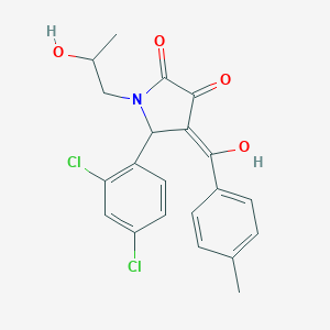 molecular formula C21H19Cl2NO4 B282219 5-(2,4-dichlorophenyl)-3-hydroxy-1-(2-hydroxypropyl)-4-(4-methylbenzoyl)-1,5-dihydro-2H-pyrrol-2-one 