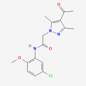 2-(4-acetyl-3,5-dimethyl-1H-pyrazol-1-yl)-N-(5-chloro-2-methoxyphenyl)acetamide
