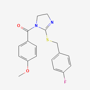 [2-[(4-Fluorophenyl)methylsulfanyl]-4,5-dihydroimidazol-1-yl]-(4-methoxyphenyl)methanone