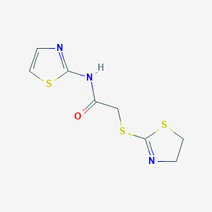 molecular formula C8H9N3OS3 B2822219 2-(4,5-dihydro-1,3-thiazol-2-ylsulfanyl)-N-(1,3-thiazol-2-yl)acetamide CAS No. 403836-08-8