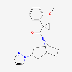 8-[1-(2-methoxyphenyl)cyclopropanecarbonyl]-3-(1H-pyrazol-1-yl)-8-azabicyclo[3.2.1]octane