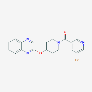 molecular formula C19H17BrN4O2 B2822223 (5-溴吡啶-3-基)(4-(喹喜啉-2-基氧)哌啶-1-基)甲酮 CAS No. 1705799-49-0