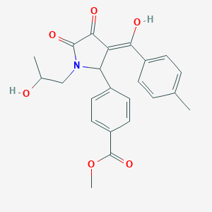 molecular formula C23H23NO6 B282223 methyl 4-[4-hydroxy-1-(2-hydroxypropyl)-3-(4-methylbenzoyl)-5-oxo-2,5-dihydro-1H-pyrrol-2-yl]benzoate 