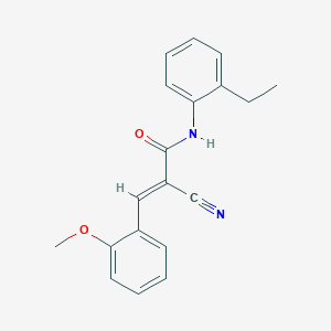 molecular formula C19H18N2O2 B2822230 (2E)-2-cyano-N-(2-ethylphenyl)-3-(2-methoxyphenyl)acrylamide CAS No. 464908-73-4