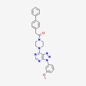 molecular formula C29H27N7O2 B2822236 2-([1,1'-联苯基]-4-基)-1-(4-(3-(3-甲氧基苯基)-3H-[1,2,3]三唑并[4,5-d]嘧啶-7-基)哌嗪-1-基)乙酮 CAS No. 920416-03-1