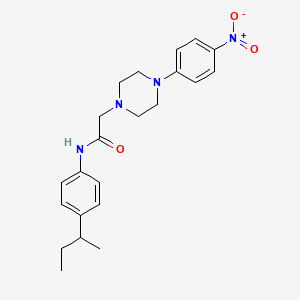 N-(4-butan-2-ylphenyl)-2-[4-(4-nitrophenyl)piperazin-1-yl]acetamide