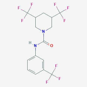 molecular formula C15H13F9N2O B2822247 3,5-bis(trifluoromethyl)-N-[3-(trifluoromethyl)phenyl]piperidine-1-carboxamide CAS No. 2062073-75-8