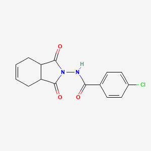 molecular formula C15H13ClN2O3 B2822248 4-chloro-N-(1,3-dioxo-1,3,3a,4,7,7a-hexahydro-2H-isoindol-2-yl)benzenecarboxamide CAS No. 478040-23-2