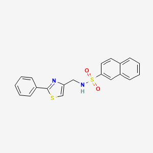 molecular formula C20H16N2O2S2 B2822251 N-((2-phenylthiazol-4-yl)methyl)naphthalene-2-sulfonamide CAS No. 863511-02-8