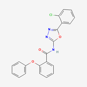 molecular formula C21H14ClN3O3 B2822257 N-[5-(2-氯苯基)-1,3,4-噁二唑-2-基]-2-苯氧基苯甲酰胺 CAS No. 865249-69-0