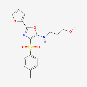molecular formula C18H20N2O5S B2822259 2-(furan-2-yl)-N-(3-methoxypropyl)-4-tosyloxazol-5-amine CAS No. 823829-62-5
