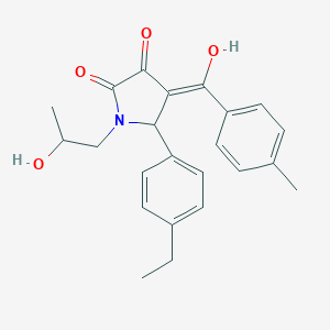 molecular formula C23H25NO4 B282226 5-(4-ethylphenyl)-3-hydroxy-1-(2-hydroxypropyl)-4-(4-methylbenzoyl)-1,5-dihydro-2H-pyrrol-2-one 